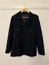 Zara Men’s Smart Double Breasted Pea Coat - Large - Navy