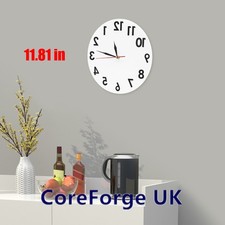 Dia 30cm Reverse Wall Clock Acrylic Backwards Modern Time Clock for Home Decor