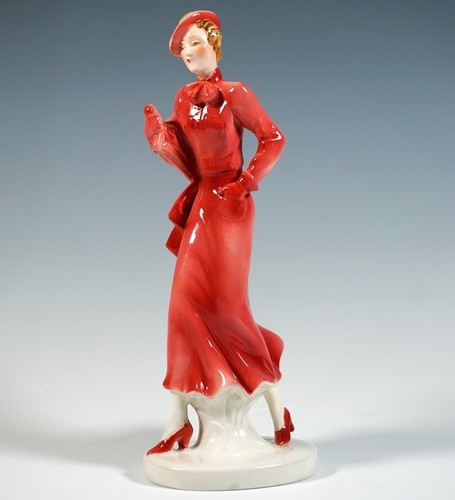 Art deco ceramic - ceramic, dame