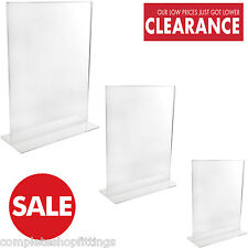 Double Sided Acrylic Poster Menu Holder Perspex Leaflet Display Stands A4 A5 A6 