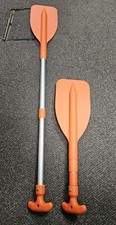 PAIR (2) Orange Telescopic Dinghy Boat Inflatable Rib Paddle Oars Emergency  New