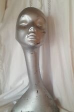 Vintage Mannequin Head Female with Swan Neck 59H x32W x26D cm
