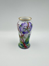 Moorcroft enamel tall vase in the Meadow Cranesbill pattern