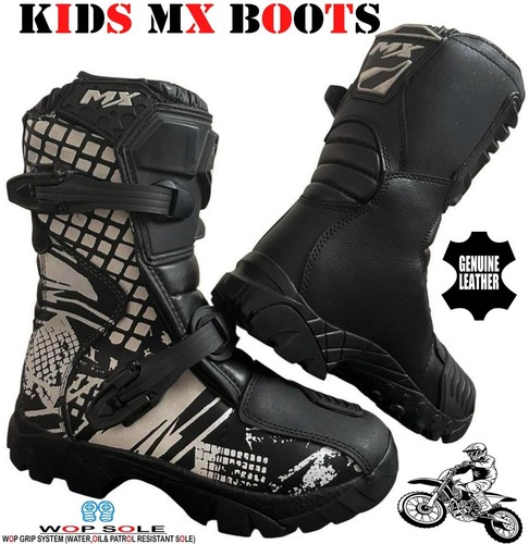 Kids black white - white, leather