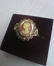 Silver Marcasite and Cameo