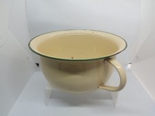 Vintage Cream and Green Enamel