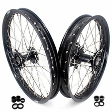 KKE 21/19" Cast Wheels Fit Honda CR125R CR250R 2002-2013 CRF250R 450R Black Rims