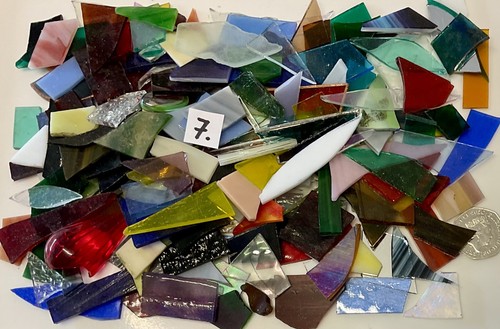 Stained glass offcuts mosaic - offcuts,