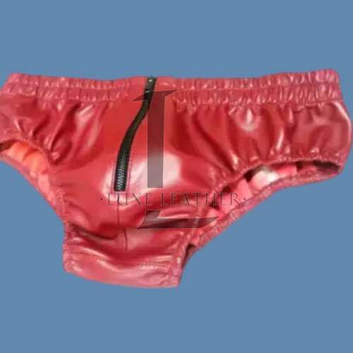 Mens red leather under wear - leather,