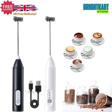 Rechargeable Electric Milk-Coffee Frother Whisk-Egg-Beater Handheld Frappe Mixer
