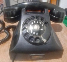 OLD VINTAGE ERICSSON BLACK BAKELITE ROTARY DIALING STANDARD TELEPHONE GREAT COND