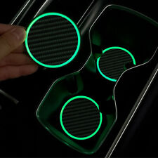 2x/Set Luminous Carbon Fibre Car Accessories Cup Holder Pads Drink Coaster Mats