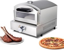 Commercial Gas Pizza Oven 13kg Stainless Steel 350°C BBQ Grill Outdoor