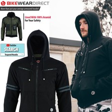 Motorbike Motorcycle Jacket Hoodie Lined Aramid Protection With CE Biker Armour