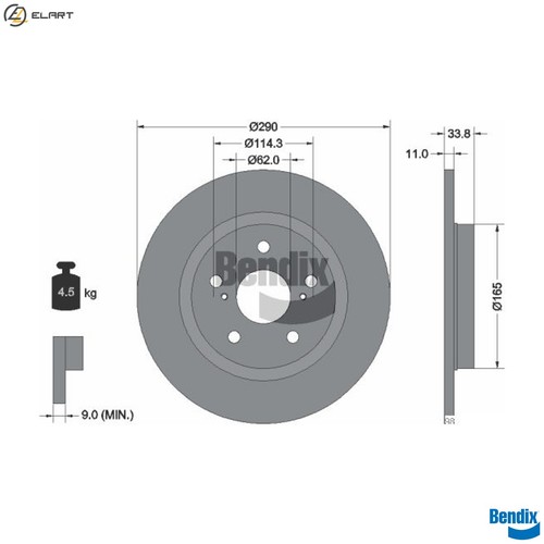 Brake disc bds1658 for - bds1658,