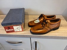 Vintage Eaton Tan Buffalo Gibson Lace Up Shoes Size 9 New Old Stock Boxed & Tags