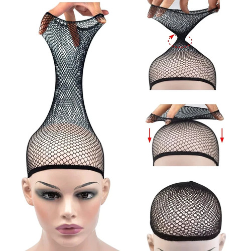 Black stretch mesh - mesh, wig