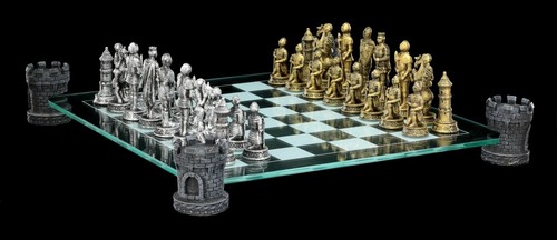 Knight chess game castle - on,