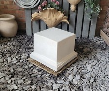 SINGLE LARGE STONE SQUARE PLATUE PLINTH POT STAND GARDEN ORNAMENT