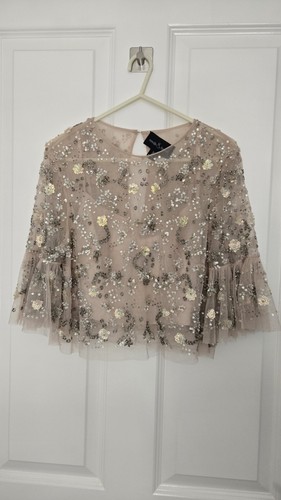 Needle thread beaded top - &,