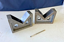 Large 7in Vee Blocks Engineering Work Holding V Blocks 7" 7 inch Cylinder Work