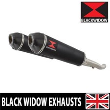 ZZR 1400 ZX14 Ninja 2012-2020 4-2 Exhaust Silencers Oval Black + Carbon BC40V
