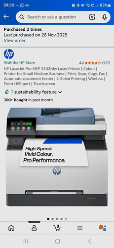 Laserjet pro mfp - hp, 3302fdw