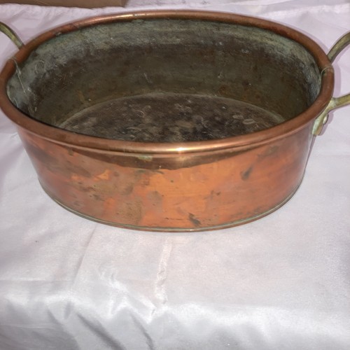 Vintage copper oval jam - vintage, pan