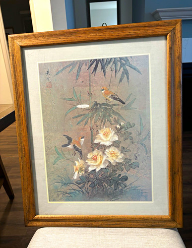 Vintage chinese floral - chinese, bird