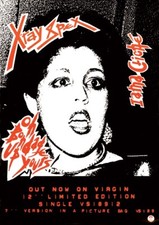 X RAY SPEX OH BONDAGE UP YOURS PUNK SINGLE POSTER