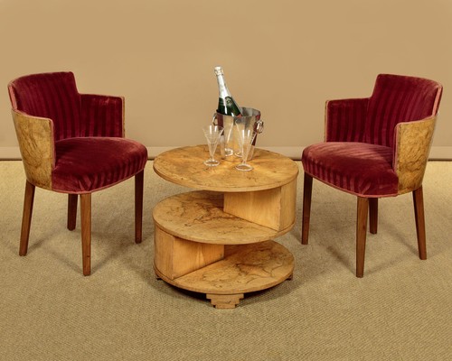 Pair art deco armchairs - pair,