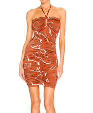 RONNY KOBO Mini Dress Nella Ruched Bodycon Small 90s Inspired Retro Party NWT