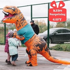 Kids T-REX Dinosaur Inflatable Costume Suit Outfit BlowupCosplay Christmas Gift