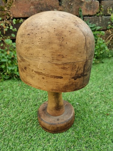 Vintage hat block wooden - block,