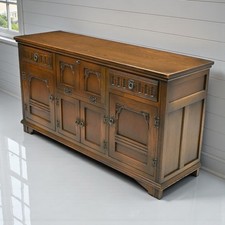 Old Charm Oak Sideboard With Drinks Cabinet & Bottle Storage FREE UK Delivery
