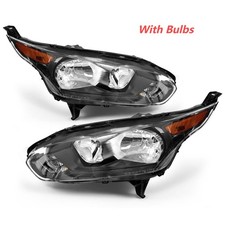 For 2014-2018 Ford Transit Connect Black Headlight W/Bulbs Driver&Passenger Side
