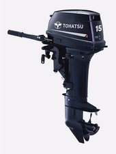 NEW TOHATSU 15 HP Two stroke Commercial Outboard SHORT SHAFT M15D2S