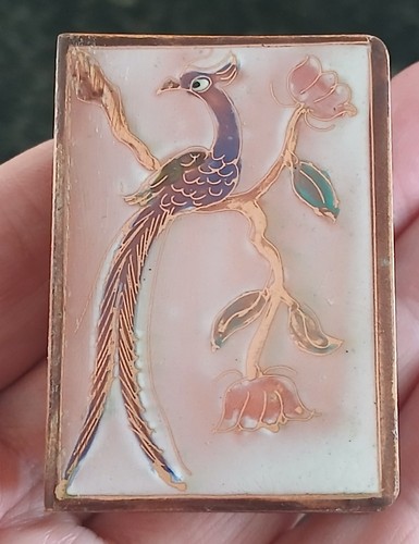 Enamel metal matchbox holder - enamel,