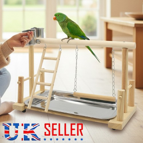 Wooden parrot perch stand - wooden,