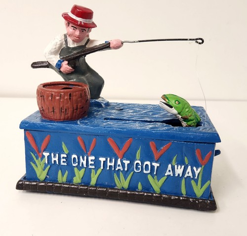 Vintage cast iron money box - cast,