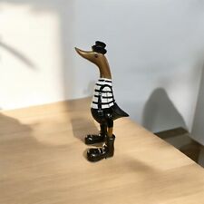 ChiselCraft Hand Carved Wooden Bamboo Root Duck Peaky Blinder Duck Hand Painted