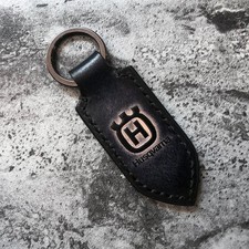Handmade leather keychain with