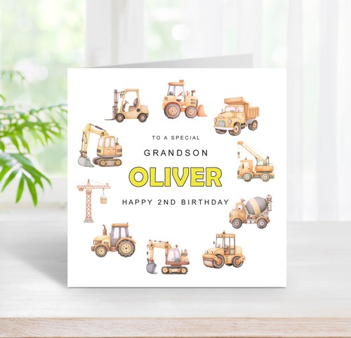 2nd birthday personalised card - birthday,