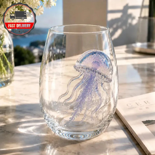 Blue ringed octopus glassware - blue,