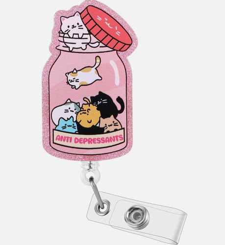 Cute cat nurse badge reel - cat,