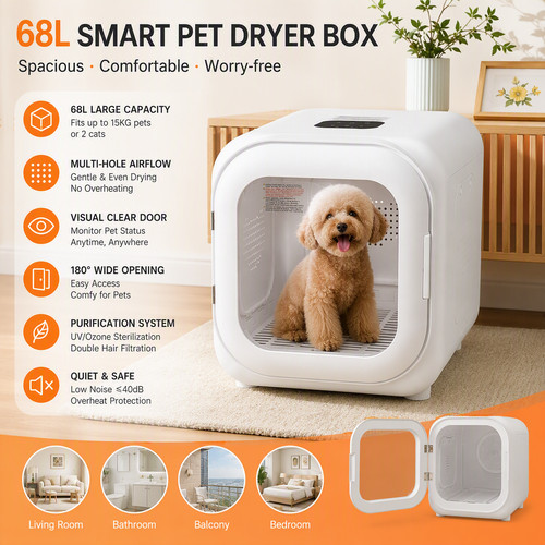 Pet dryer box 68l portable - pet,