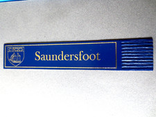 Leather BOOKMARK WALES Saundersfoot Pembrokeshire BLUE Welsh Unused