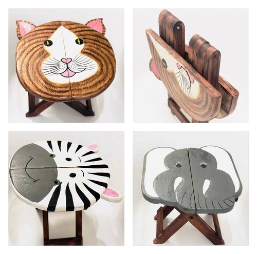 Folding wooden kids chair - folding,