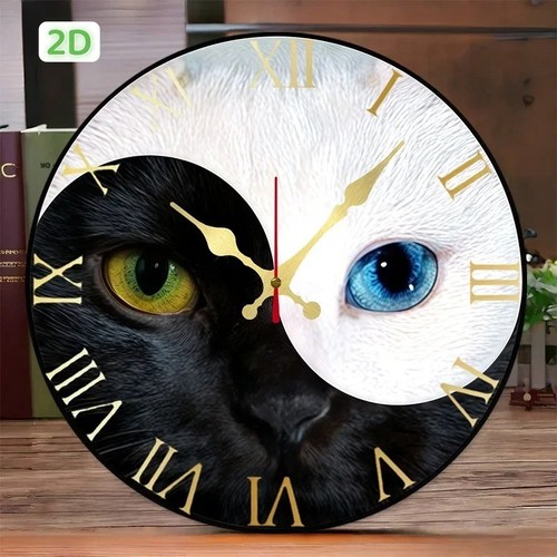10inch black white cat - black,