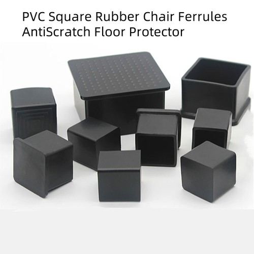 Square rubber chair ferrules - square,